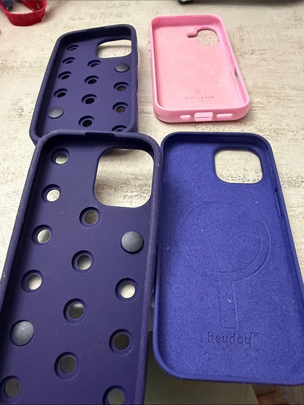 Purple and Pink Decorative Phone Case Set - Unbranded. Style unknown